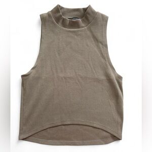 Forever 21 Taupe Ribbed Mock Neck